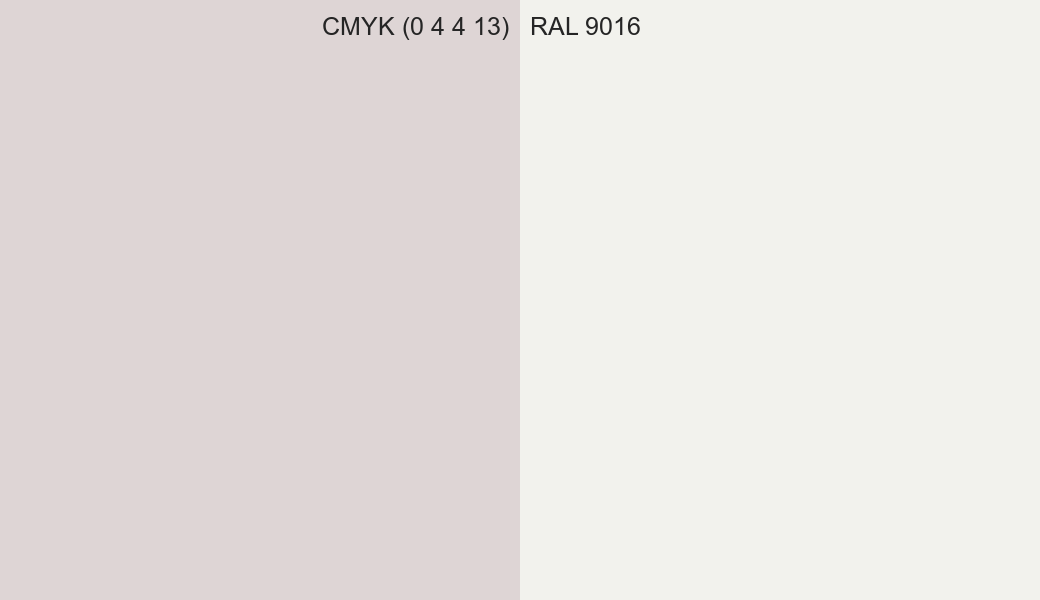 CMYK Color CMYK (0 4 4 13) vs RAL 9016 side by side comparison CMYK Color CMYK (0 4 4 13) vs RAL 9016 side by side comparison