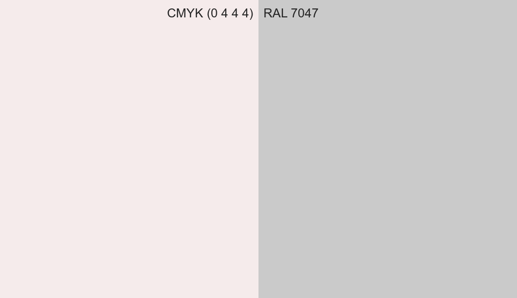 CMYK Color CMYK (0 4 4 4) vs RAL 7047 side by side comparison CMYK Color CMYK (0 4 4 4) vs RAL 7047 side by side comparison