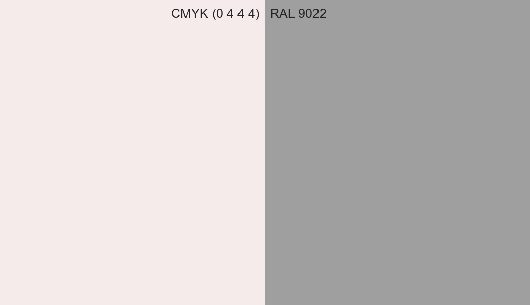 CMYK Color CMYK (0 4 4 4) vs RAL 9022 side by side comparison CMYK Color CMYK (0 4 4 4) vs RAL 9022 side by side comparison