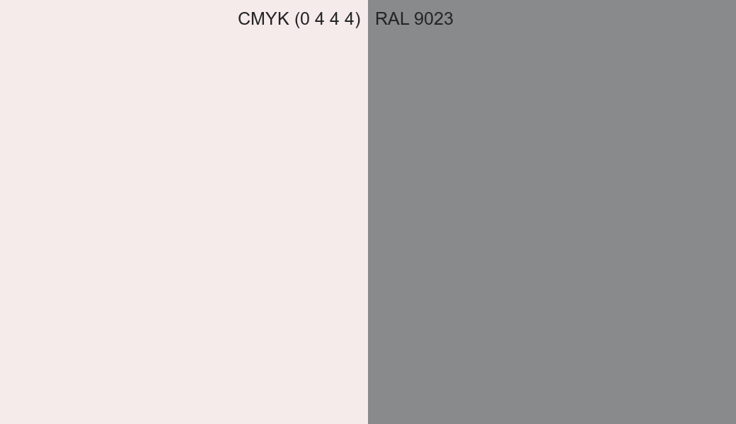 CMYK Color CMYK (0 4 4 4) vs RAL 9023 side by side comparison CMYK Color CMYK (0 4 4 4) vs RAL 9023 side by side comparison