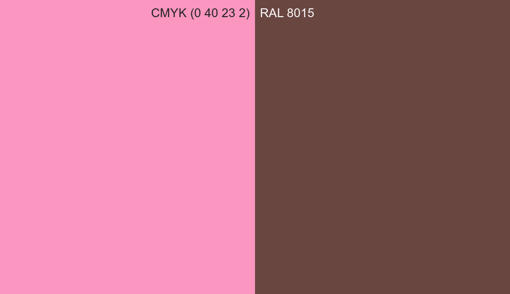 CMYK Color CMYK (0 40 23 2) vs RAL 8015 side by side comparison CMYK Color CMYK (0 40 23 2) vs RAL 8015 side by side comparison