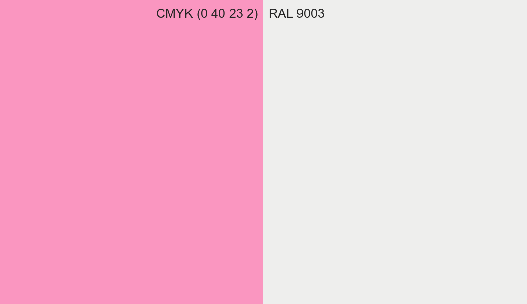 CMYK Color CMYK (0 40 23 2) vs RAL 9003 side by side comparison CMYK Color CMYK (0 40 23 2) vs RAL 9003 side by side comparison