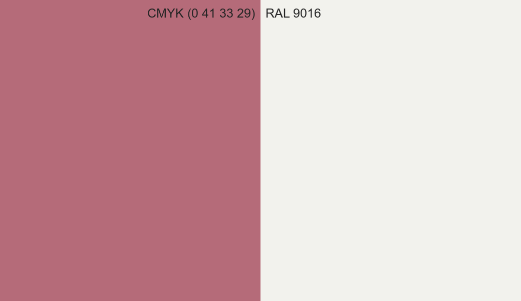 CMYK Color CMYK (0 41 33 29) vs RAL 9016 side by side comparison CMYK Color CMYK (0 41 33 29) vs RAL 9016 side by side comparison