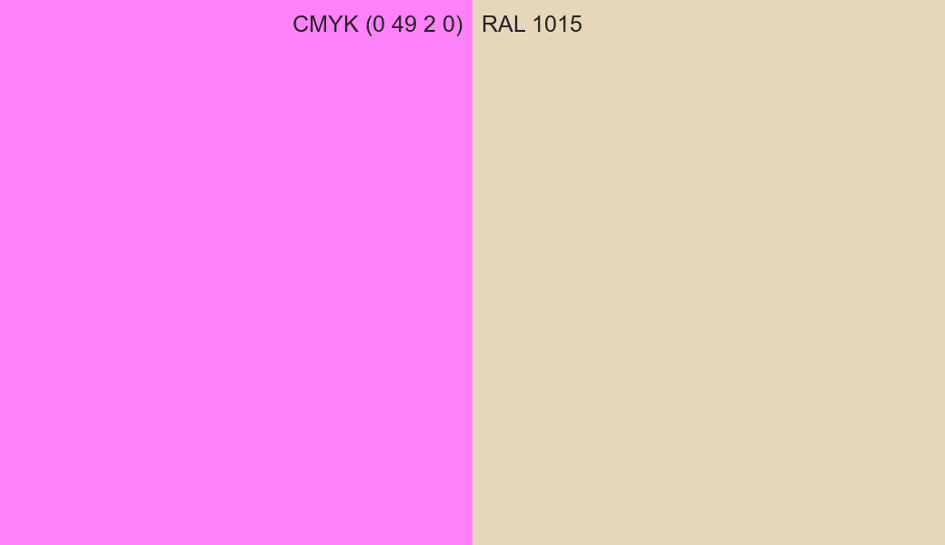 CMYK Color CMYK (0 49 2 0) vs RAL 1015 side by side comparison CMYK Color CMYK (0 49 2 0) vs RAL 1015 side by side comparison