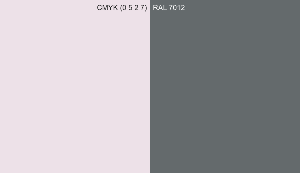 CMYK Color CMYK (0 5 2 7) vs RAL 7012 side by side comparison CMYK Color CMYK (0 5 2 7) vs RAL 7012 side by side comparison