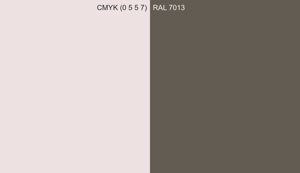 CMYK Color CMYK (0 5 5 7) vs RAL 7013 side by side comparison CMYK Color CMYK (0 5 5 7) vs RAL 7013 side by side comparison