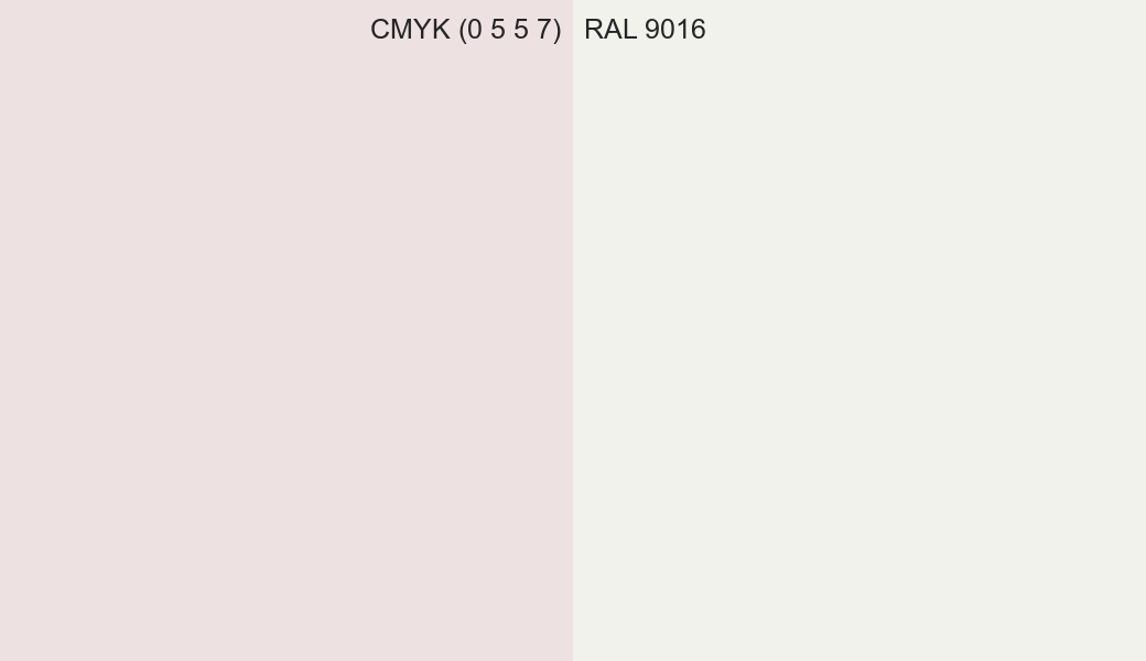 CMYK Color CMYK (0 5 5 7) vs RAL 9016 side by side comparison CMYK Color CMYK (0 5 5 7) vs RAL 9016 side by side comparison