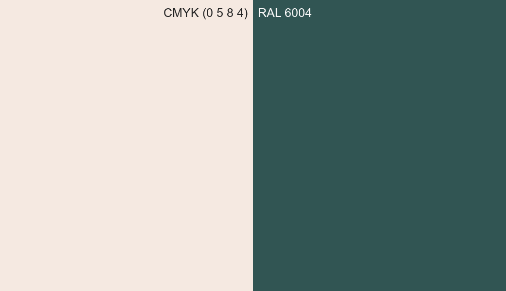 CMYK Color CMYK (0 5 8 4) vs RAL 6004 side by side comparison CMYK Color CMYK (0 5 8 4) vs RAL 6004 side by side comparison