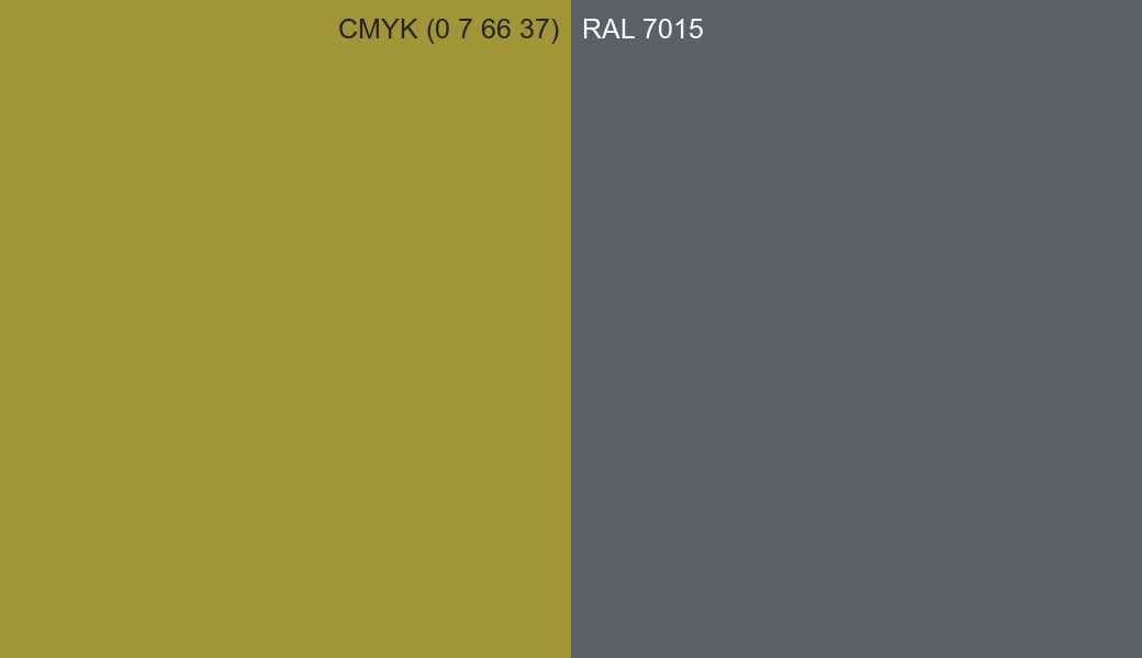 CMYK Color CMYK (0 7 66 37) vs RAL 7015 side by side comparison CMYK Color CMYK (0 7 66 37) vs RAL 7015 side by side comparison