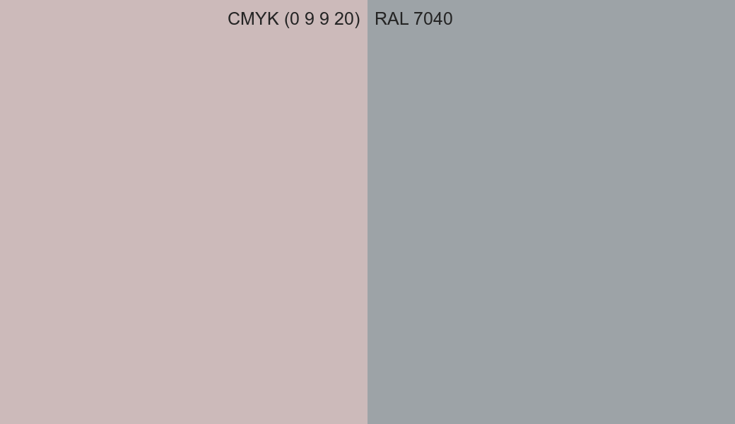 CMYK Color CMYK (0 9 9 20) vs RAL 7040 side by side comparison CMYK Color CMYK (0 9 9 20) vs RAL 7040 side by side comparison