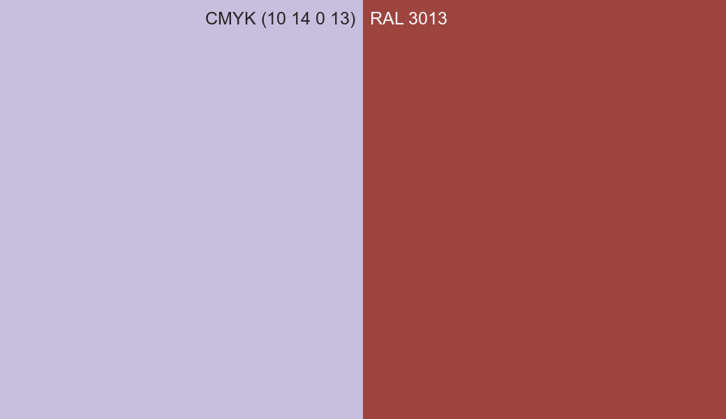 CMYK Color CMYK (10 14 0 13) vs RAL 3013 side by side comparison CMYK Color CMYK (10 14 0 13) vs RAL 3013 side by side comparison