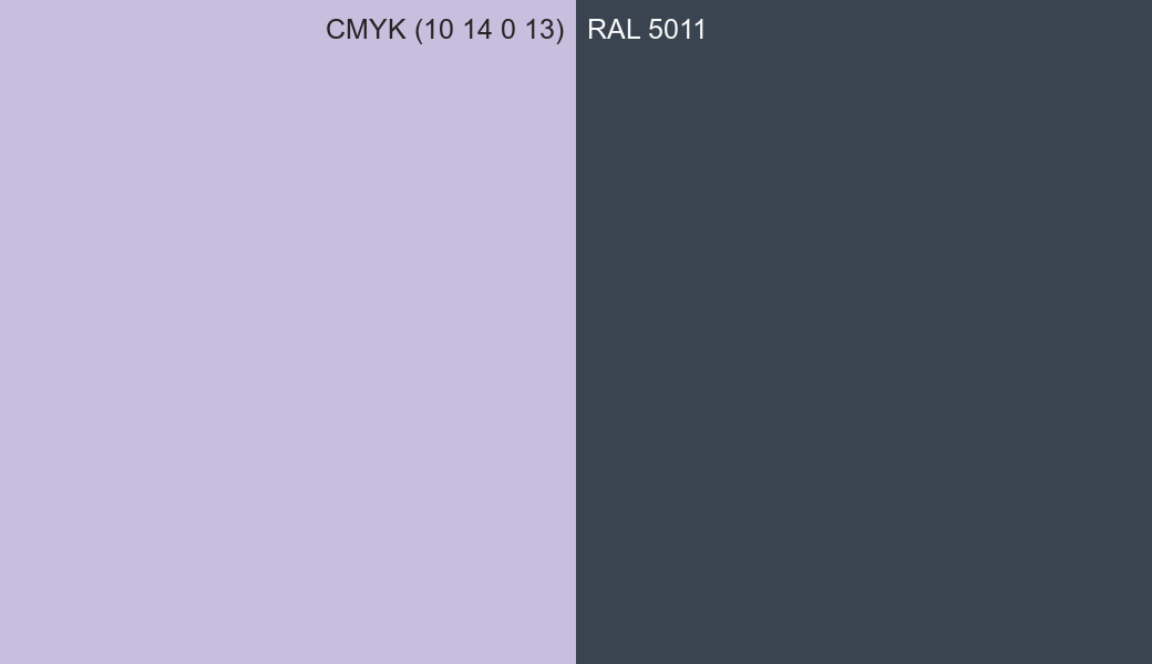 CMYK Color CMYK (10 14 0 13) vs RAL 5011 side by side comparison CMYK Color CMYK (10 14 0 13) vs RAL 5011 side by side comparison