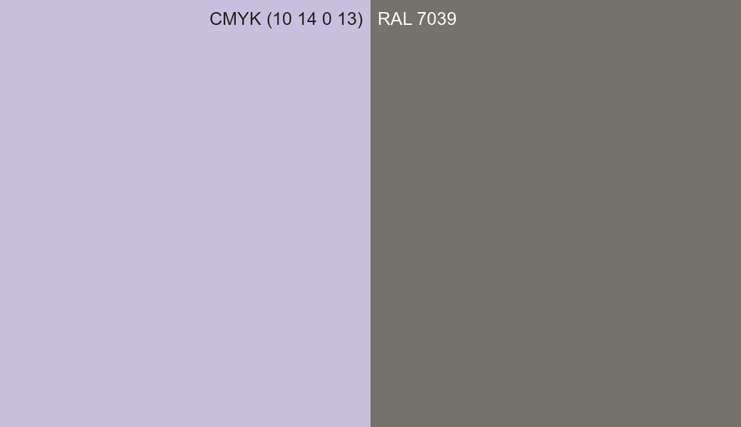 CMYK Color CMYK (10 14 0 13) vs RAL 7039 side by side comparison CMYK Color CMYK (10 14 0 13) vs RAL 7039 side by side comparison