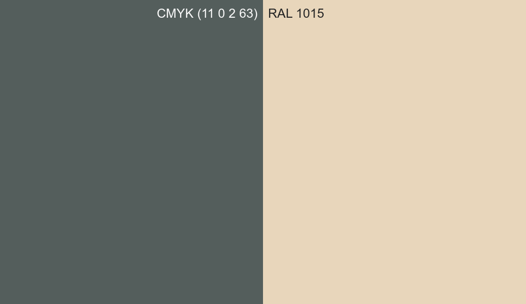 CMYK Color CMYK (11 0 2 63) vs RAL 1015 side by side comparison CMYK Color CMYK (11 0 2 63) vs RAL 1015 side by side comparison