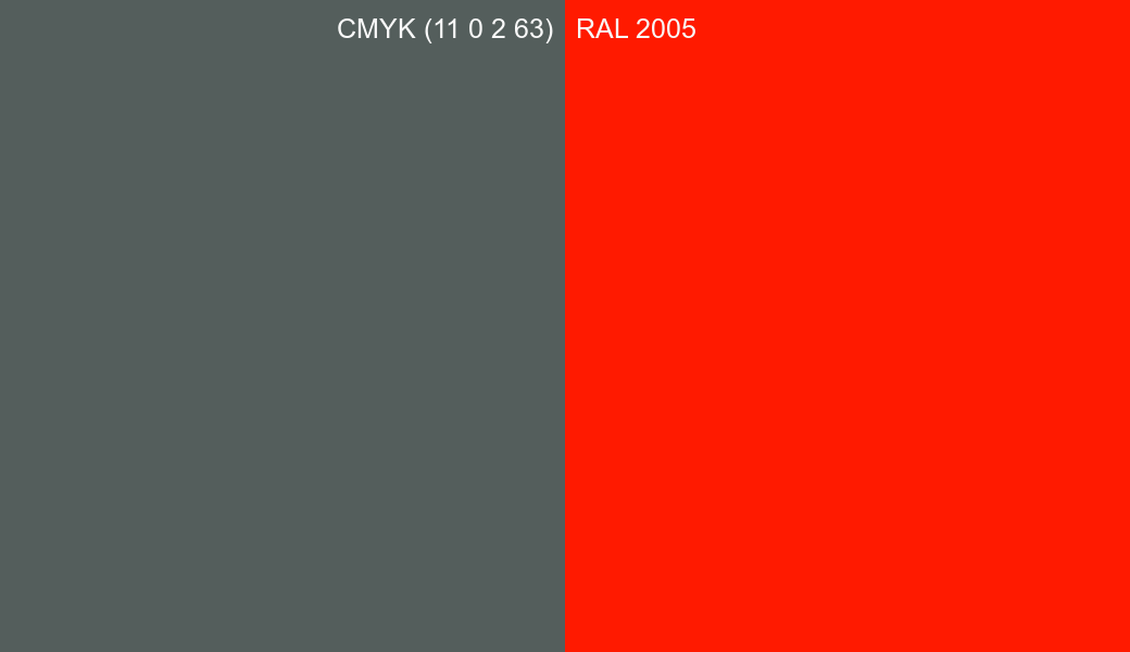 CMYK Color CMYK (11 0 2 63) vs RAL 2005 side by side comparison CMYK Color CMYK (11 0 2 63) vs RAL 2005 side by side comparison