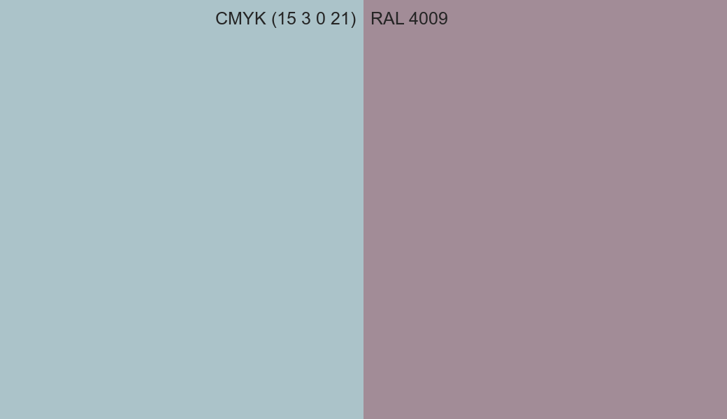 CMYK Color CMYK (15 3 0 21) vs RAL 4009 side by side comparison CMYK Color CMYK (15 3 0 21) vs RAL 4009 side by side comparison