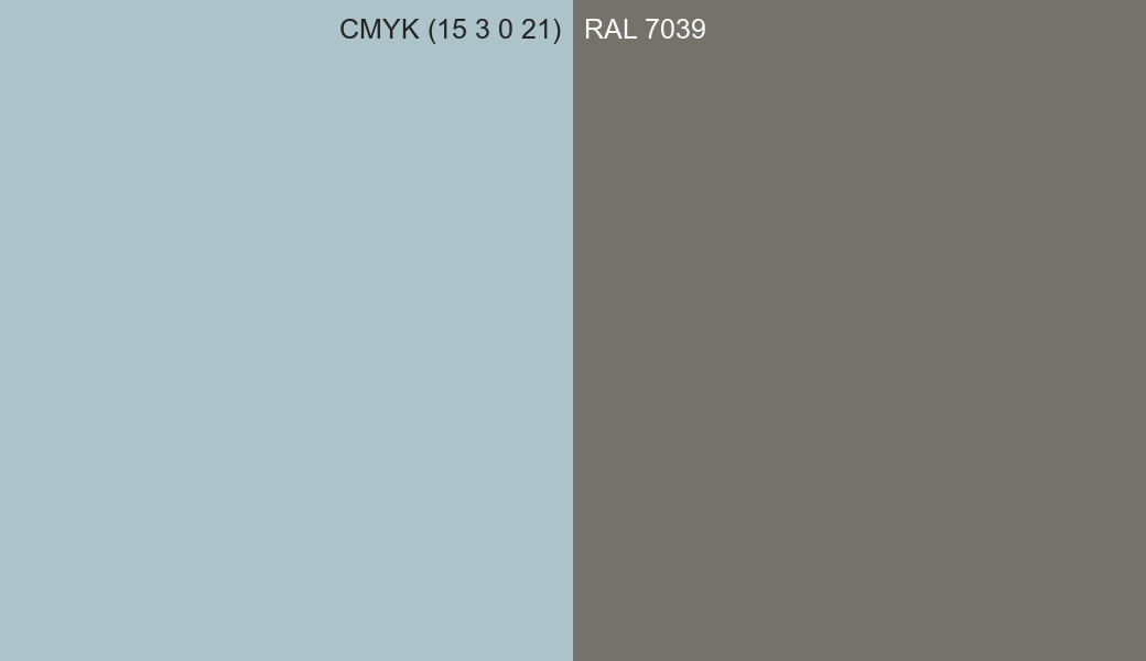 CMYK Color CMYK (15 3 0 21) vs RAL 7039 side by side comparison CMYK Color CMYK (15 3 0 21) vs RAL 7039 side by side comparison