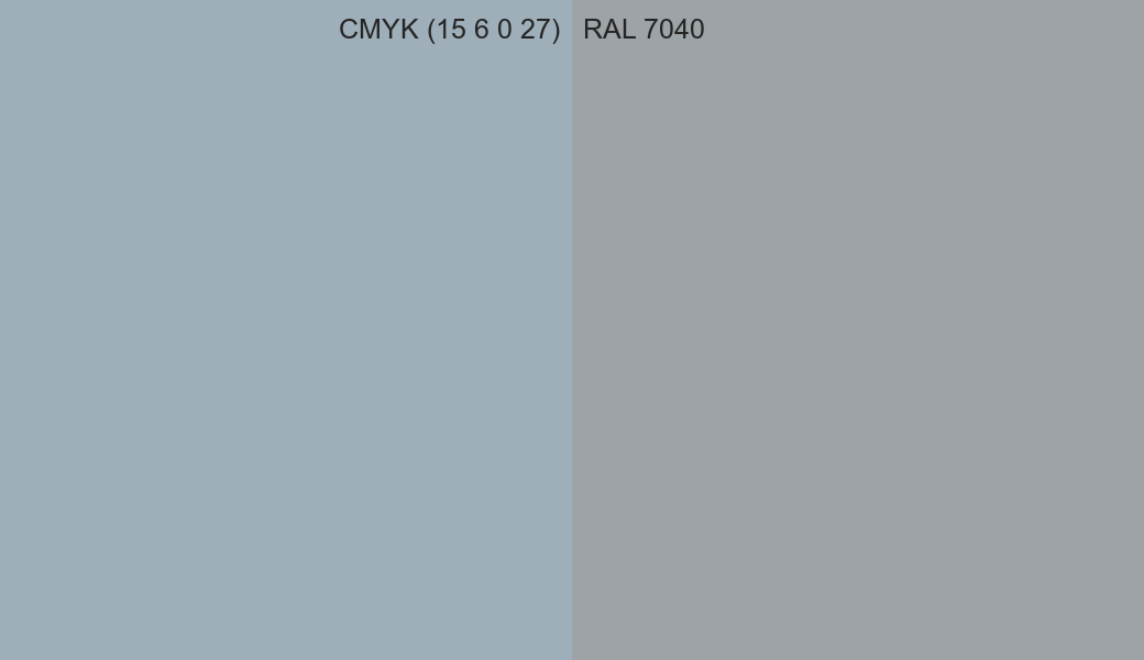 CMYK Color CMYK (15 6 0 27) vs RAL 7040 side by side comparison CMYK Color CMYK (15 6 0 27) vs RAL 7040 side by side comparison