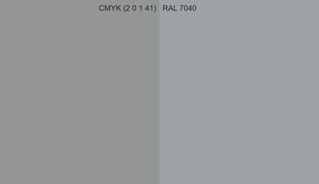 CMYK Color CMYK (2 0 1 41) vs RAL 7040 side by side comparison CMYK Color CMYK (2 0 1 41) vs RAL 7040 side by side comparison