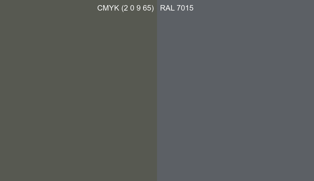 CMYK Color CMYK (2 0 9 65) vs RAL 7015 side by side comparison CMYK Color CMYK (2 0 9 65) vs RAL 7015 side by side comparison