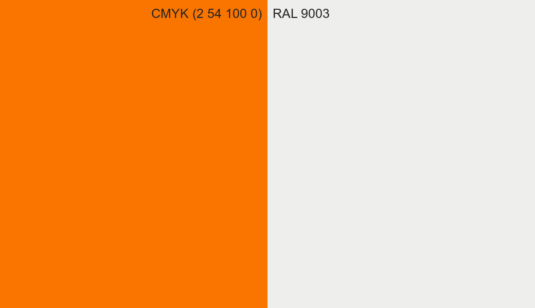 CMYK Color CMYK (2 54 100 0) vs RAL 9003 side by side comparison CMYK Color CMYK (2 54 100 0) vs RAL 9003 side by side comparison