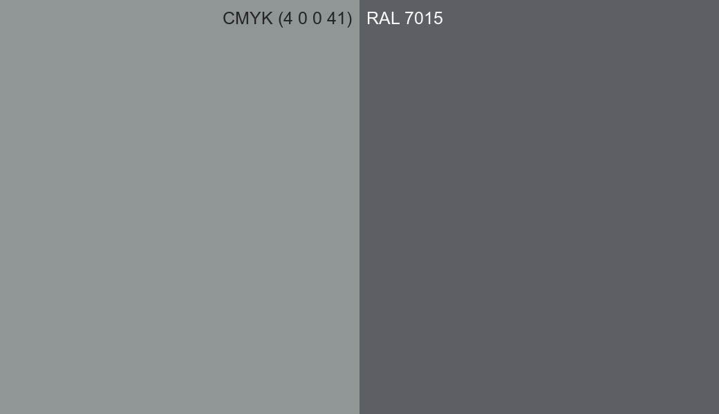 CMYK Color CMYK (4 0 0 41) vs RAL 7015 side by side comparison CMYK Color CMYK (4 0 0 41) vs RAL 7015 side by side comparison