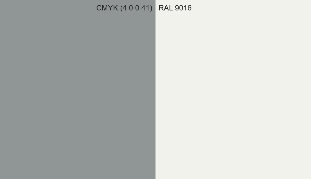 CMYK Color CMYK (4 0 0 41) vs RAL 9016 side by side comparison CMYK Color CMYK (4 0 0 41) vs RAL 9016 side by side comparison