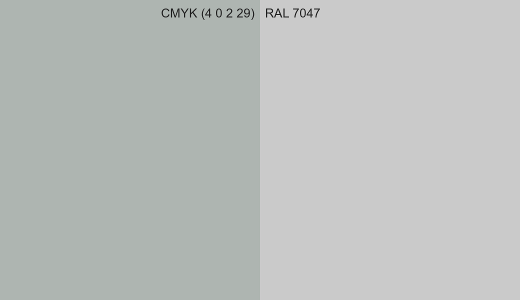 CMYK Color CMYK (4 0 2 29) vs RAL 7047 side by side comparison CMYK Color CMYK (4 0 2 29) vs RAL 7047 side by side comparison