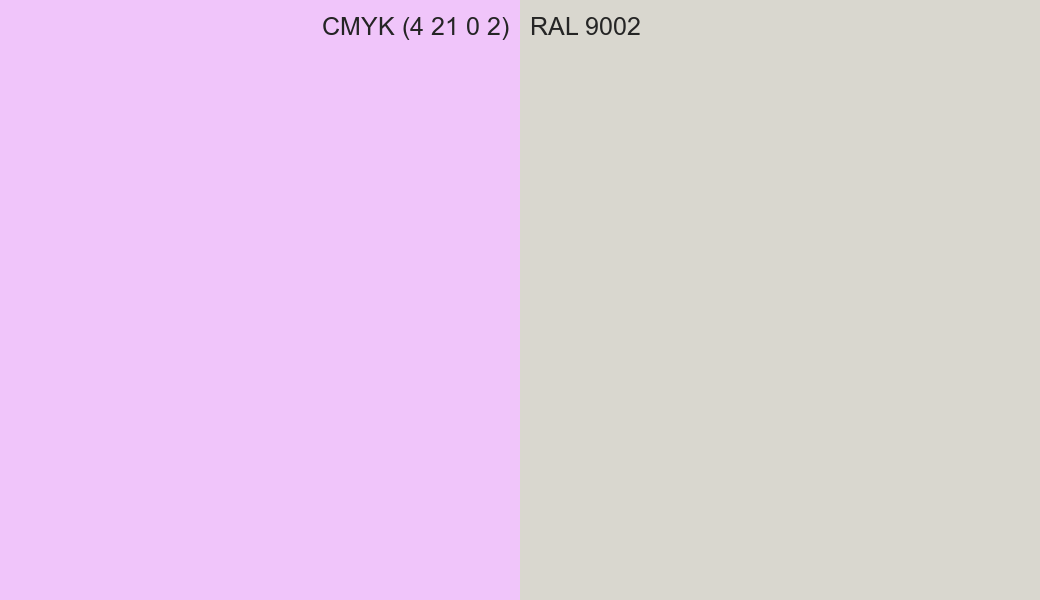 CMYK Color CMYK (4 21 0 2) vs RAL 9002 side by side comparison CMYK Color CMYK (4 21 0 2) vs RAL 9002 side by side comparison
