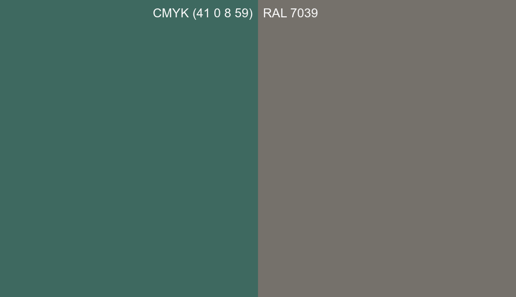 CMYK Color CMYK (41 0 8 59) vs RAL 7039 side by side comparison CMYK Color CMYK (41 0 8 59) vs RAL 7039 side by side comparison