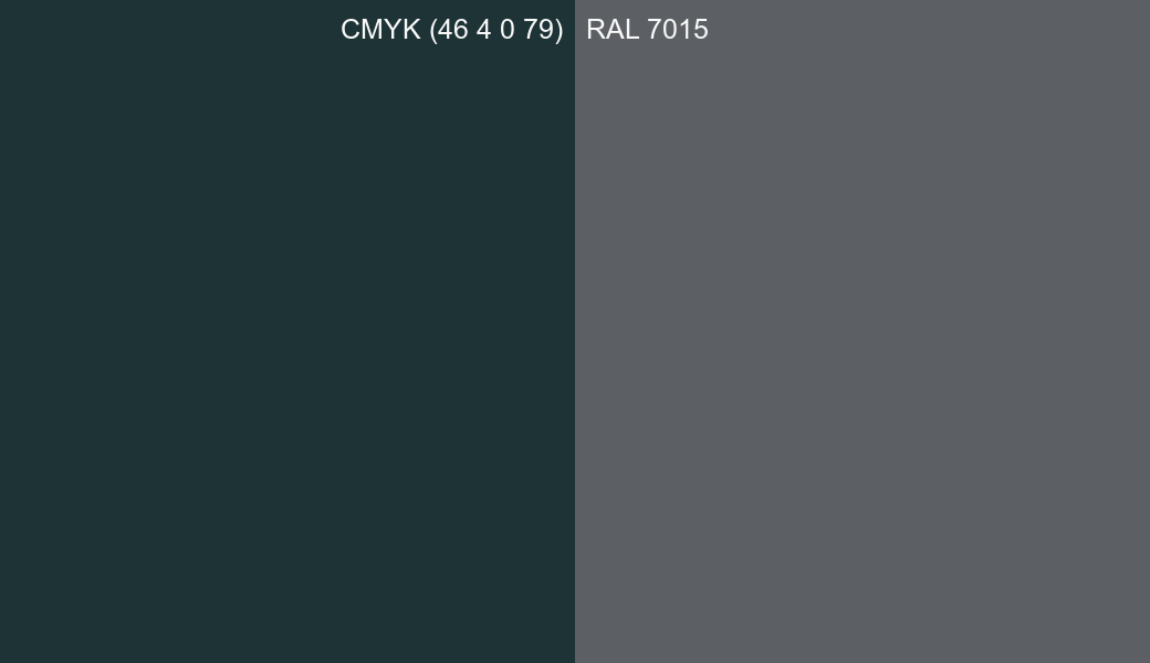 CMYK Color CMYK (46 4 0 79) vs RAL 7015 side by side comparison CMYK Color CMYK (46 4 0 79) vs RAL 7015 side by side comparison
