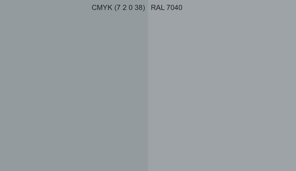 CMYK Color CMYK (7 2 0 38) vs RAL 7040 side by side comparison CMYK Color CMYK (7 2 0 38) vs RAL 7040 side by side comparison