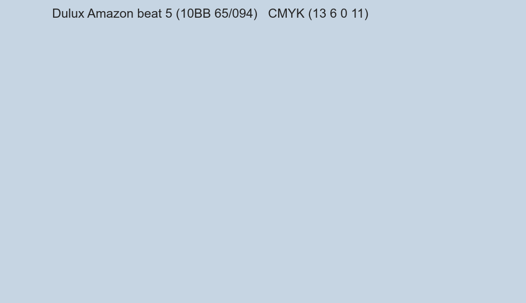 Color Dulux Amazon beat 5 (10BB 65/094) to CMYK (13 6 0 11) converter Color Dulux Amazon beat 5 (10BB 65/094) to CMYK (13 6 0 11) converter
