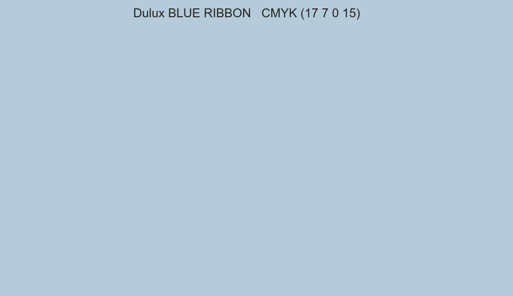 Color Dulux BLUE RIBBON to CMYK (17 7 0 15) converter Color Dulux BLUE RIBBON to CMYK (17 7 0 15) converter