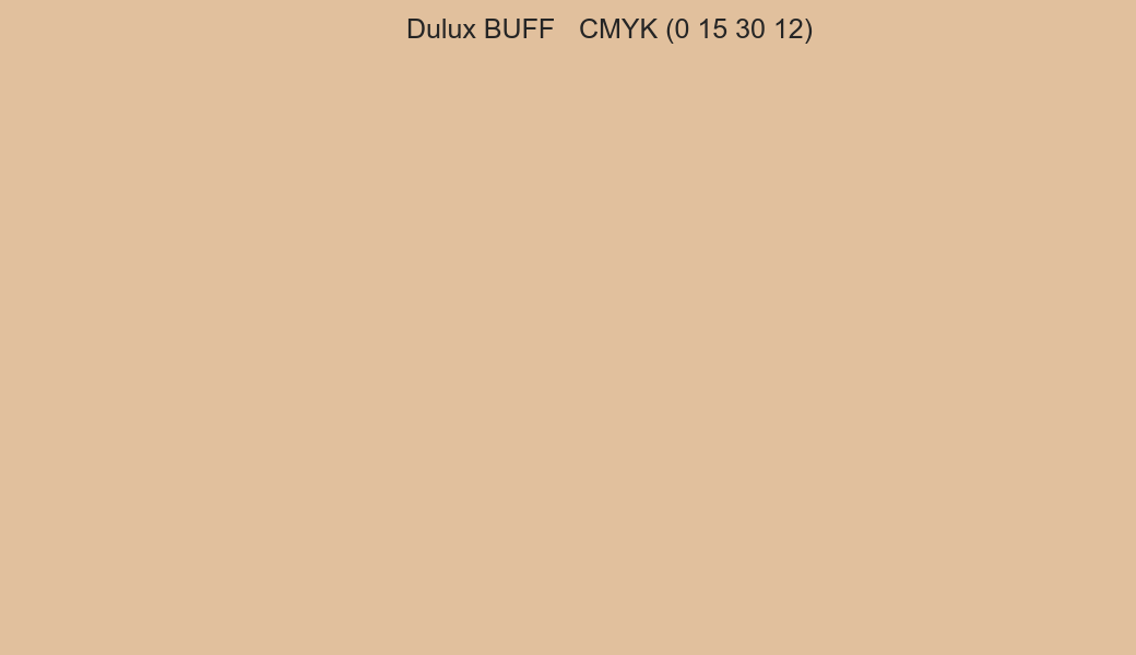 Color Dulux BUFF to CMYK (0 15 30 12) converter Color Dulux BUFF to CMYK (0 15 30 12) converter