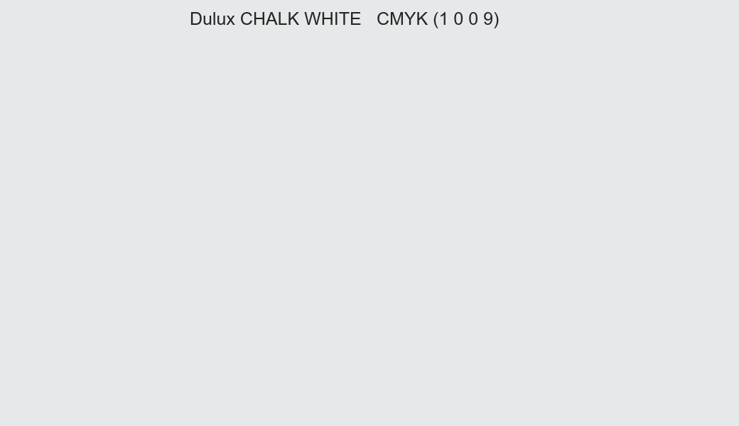 Color Dulux CHALK WHITE to CMYK (1 0 0 9) converter Color Dulux CHALK WHITE to CMYK (1 0 0 9) converter