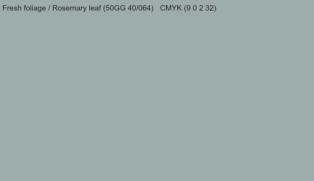 Color Dulux Fresh foliage / Rosemary leaf (50GG 40/064) to CMYK (9 0 2 32) converter Color Dulux Fresh foliage / Rosemary leaf (50GG 40/064) to CMYK (9 0 2 32) converter