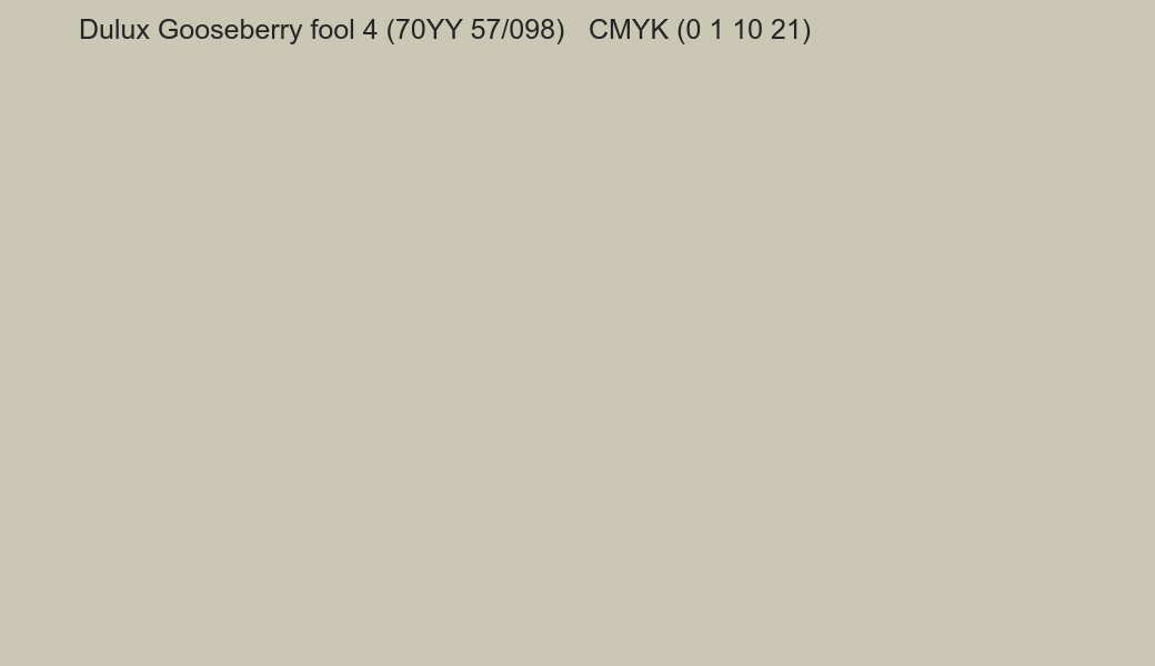 Color Dulux Gooseberry fool 4 (70YY 57/098) to CMYK (0 1 10 21) converter Color Dulux Gooseberry fool 4 (70YY 57/098) to CMYK (0 1 10 21) converter
