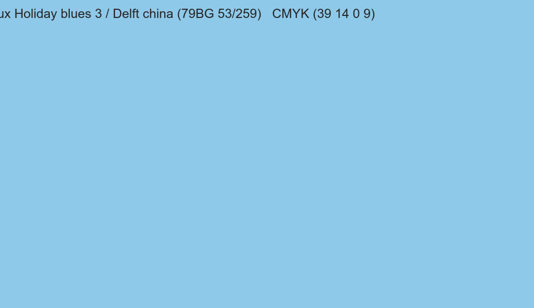 Color Dulux Holiday blues 3 / Delft china (79BG 53/259) to CMYK (39 14 0 9) converter Color Dulux Holiday blues 3 / Delft china (79BG 53/259) to CMYK (39 14 0 9) converter