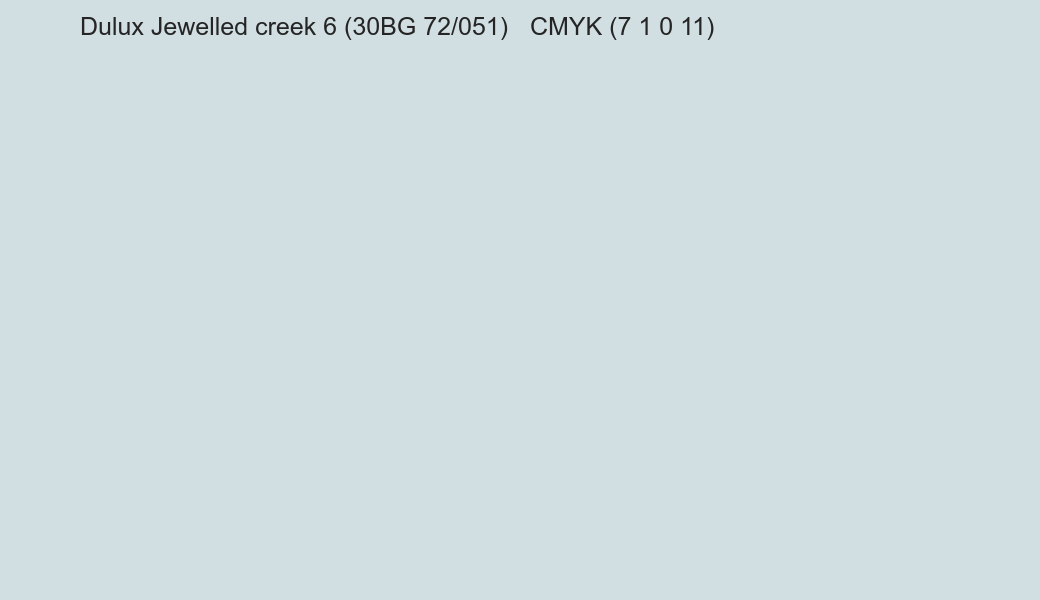 Color Dulux Jewelled creek 6 (30BG 72/051) to CMYK (7 1 0 11) converter Color Dulux Jewelled creek 6 (30BG 72/051) to CMYK (7 1 0 11) converter