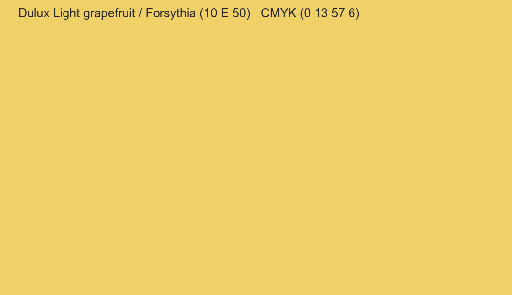 Color Dulux Light grapefruit / Forsythia (10 E 50) to CMYK (0 13 57 6) converter Color Dulux Light grapefruit / Forsythia (10 E 50) to CMYK (0 13 57 6) converter