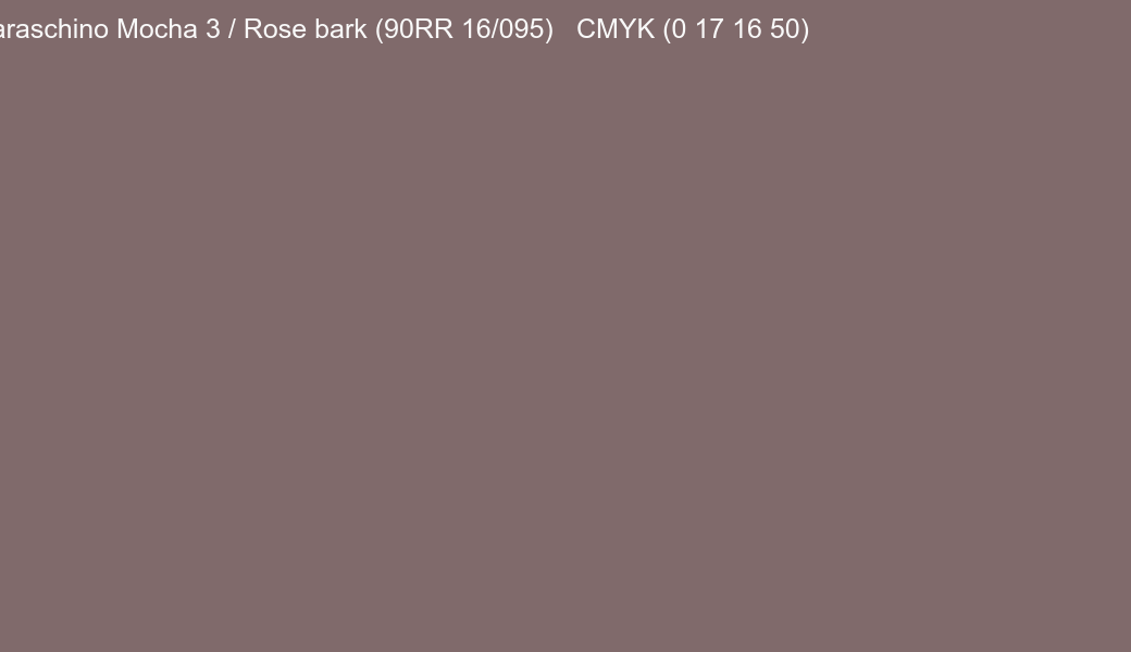 Color Dulux Maraschino Mocha 3 / Rose bark (90RR 16/095) to CMYK (0 17 16 50) converter Color Dulux Maraschino Mocha 3 / Rose bark (90RR 16/095) to CMYK (0 17 16 50) converter
