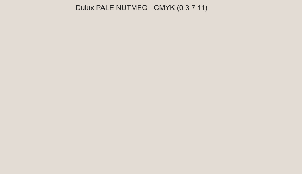 Color Dulux PALE NUTMEG to CMYK (0 3 7 11) converter Color Dulux PALE NUTMEG to CMYK (0 3 7 11) converter