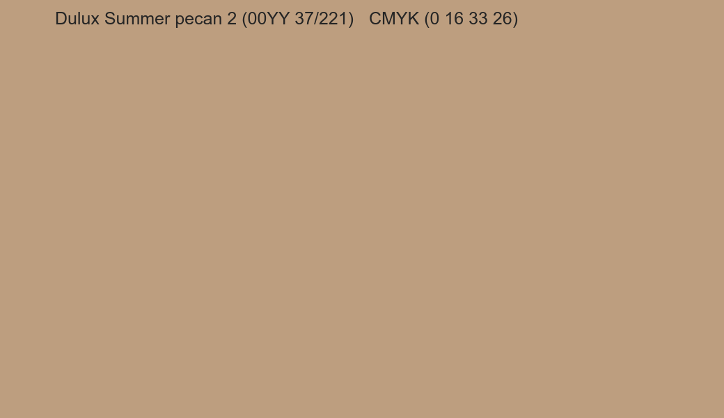 Color Dulux Summer pecan 2 (00YY 37/221) to CMYK (0 16 33 26) converter Color Dulux Summer pecan 2 (00YY 37/221) to CMYK (0 16 33 26) converter