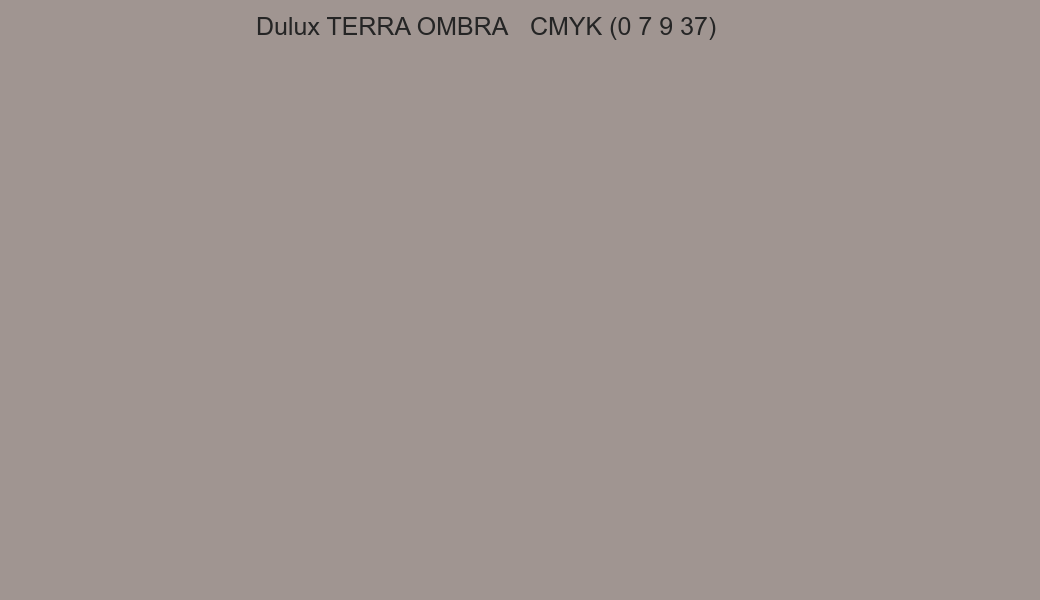 Color Dulux TERRA OMBRA to CMYK (0 7 9 37) converter Color Dulux TERRA OMBRA to CMYK (0 7 9 37) converter