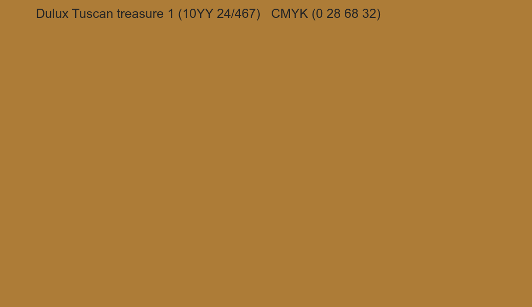 Color Dulux Tuscan treasure 1 (10YY 24/467) to CMYK (0 28 68 32) converter Color Dulux Tuscan treasure 1 (10YY 24/467) to CMYK (0 28 68 32) converter
