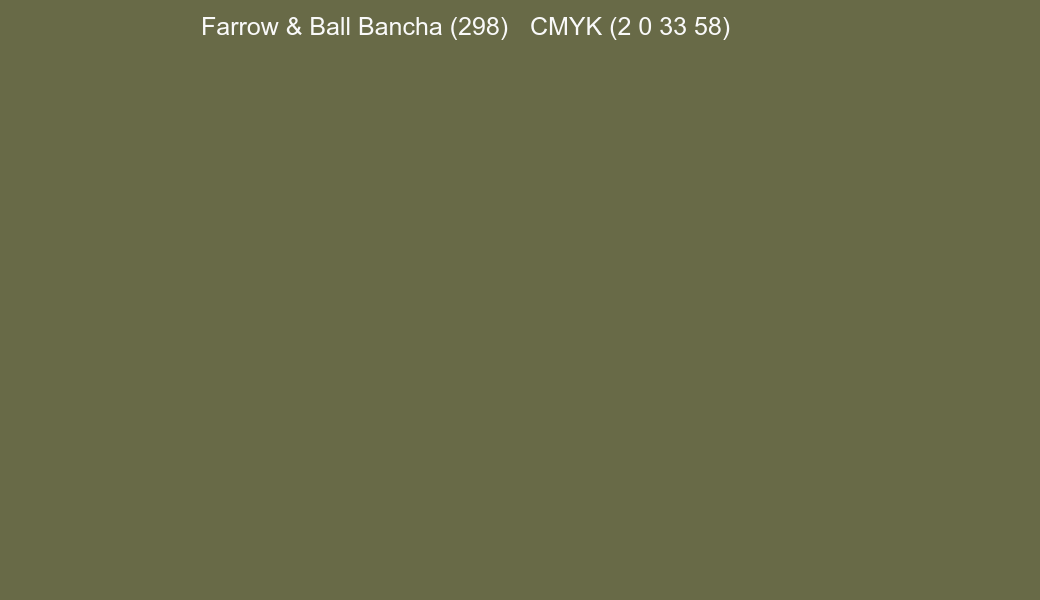 Color Farrow & Ball Bancha (298) to CMYK (2 0 33 58) converter Color Farrow & Ball Bancha (298) to CMYK (2 0 33 58) converter