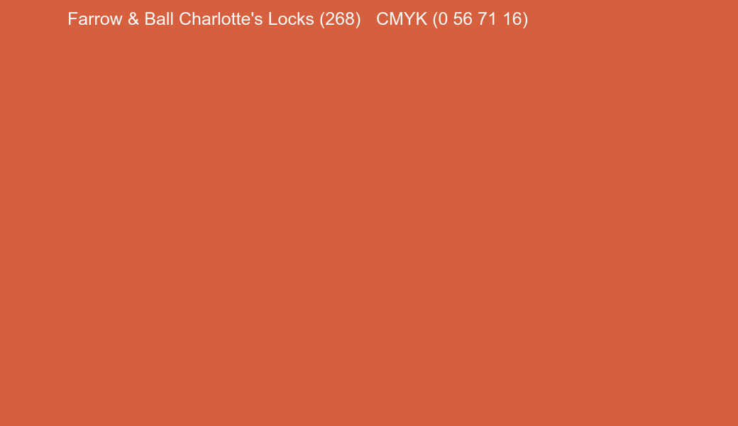 Color Farrow & Ball Charlotte's Locks (268) to CMYK (0 56 71 16) converter Color Farrow & Ball Charlotte's Locks (268) to CMYK (0 56 71 16) converter