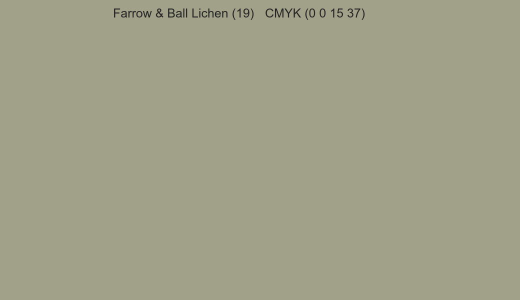 Color Farrow & Ball Lichen (19) to CMYK (0 0 15 37) converter Color Farrow & Ball Lichen (19) to CMYK (0 0 15 37) converter