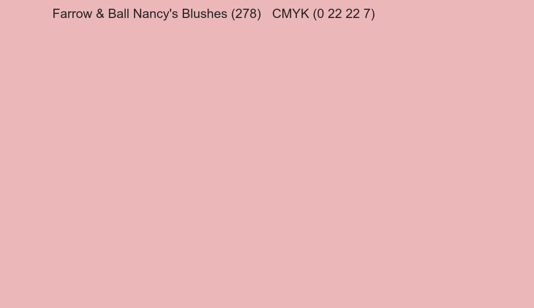 Color Farrow & Ball Nancy's Blushes (278) to CMYK (0 22 22 7) converter Color Farrow & Ball Nancy's Blushes (278) to CMYK (0 22 22 7) converter